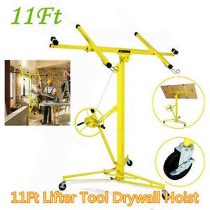 11FT Drywall Lift Panel Hoist Sheetrock Plasterboard Jack Lifter Rolling Tool