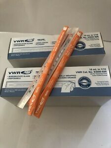 QTY of 200 VWR 93000-698 Serological Disposable Glass Pipet 10mL in 1/10 Orange
