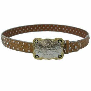 Winners Outer Wear WB60036 36 in. Ladies Leather Western Crystal Belt - Chestnut