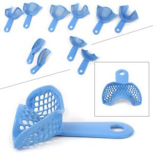 Plastic-Steel Impression Trays Upper Lower Dental Autoclavable 3Size L/M/S 10pcs