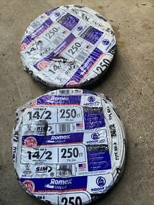 (2) New 250-ft 14/2 Romex SIMpull Non-Metallic Wire NM-B Cable Indoor Wire