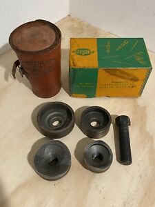 Vintage Greenlee #737 Knockout Punch 1 1/2&#034; &amp; 2&#034; w/ Leather Case in Original Box