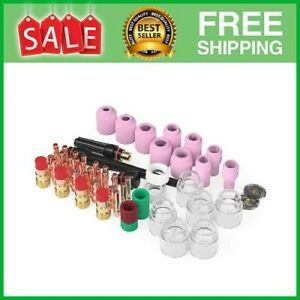 71PCS TIG Welding Torch Stubby Gas Lens #12 Pyrex Glass Cup Kit For