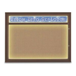 UNITED VISUAL PRODUCTS UV451HILED1PLUS-BRONZE-BUFF Corkboard,Buff/Bronze,48&#034;x36&#034;