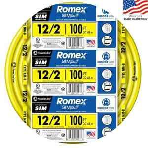 Romex SIMpull 100-ft  NM-B 12/2 Solid Non-Metallic Wire - 600V - w/ Ground -New!