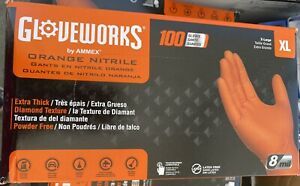 AMMEX GWON Gloveworks HD Orange Nitrile Gloves X Large Latex
