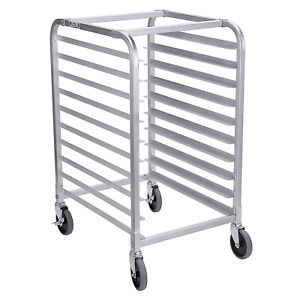 Bun Pan Rack 10 Tier with Wheels, Commercial Bakery Racking of Aluminum for Full