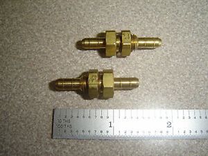 Lot of 2, Parker 22BH-4-4 Brass 1/4&#034; OD, Bulkhead Union