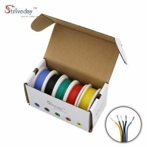 30AWG 50m Flexible Silicone Cable Wire 5 color Mix box 1 box 2 package Tinned Co