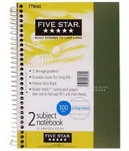 06180 2-Subject Wire-Bound Notebook, 9.5 x 6-In., 100-Ct. - Quantity 12