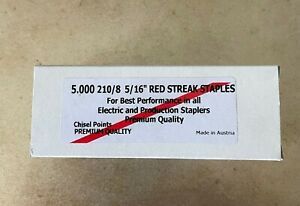 Salco/ Rapid 105,106 210/8 5/16&#034; Galvanized Red Streak Staples 20 Boxes of 5000