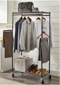 Better Homes &amp; Gardens Double Hanging Garment Rack 38.2x23.6x66.1 Gunmetal, Gray