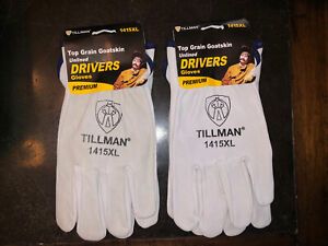 TILLMAN TOP GRAIN GOATSKIN UNLINED DRIVERS GLOVES 1415XL (XLARGE) - TWO PAIRS