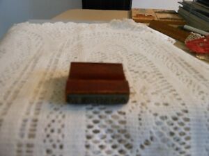 Vtg Small Wood Hand Held Ink Stamp with Metal Plate: Objected To