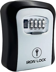 Iron Lock - Key Lock Box, 4 Digit Combination Lock Box, Wall Mounted Key Lock 5