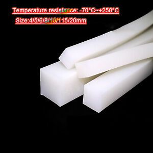 4/5/6/8/10/15/20mm Square Silicone Rubber Strip Solid Seal Gasket Temperature