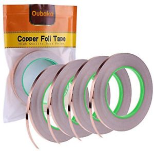 4 Pack Copper Foil Tape,Copper Tape Double-Sided Conductive with Adhesive for EM