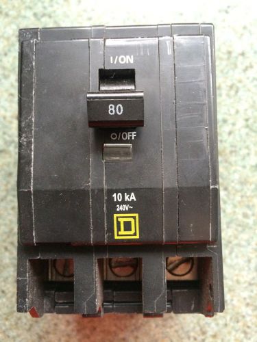 Square D 80 Amp Circuit Breaker Used