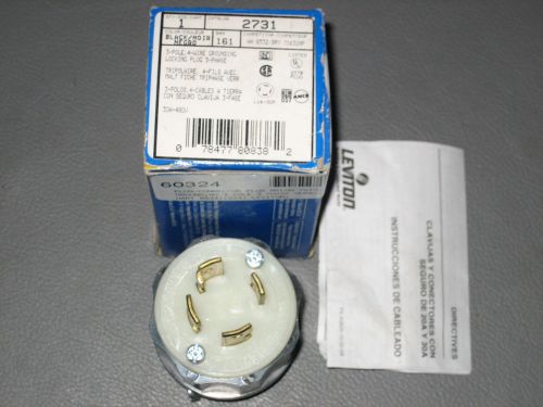Leviton 2731 locking plug l16-30p 3 pole 4 wire 3 phase 30a 480vac for sale