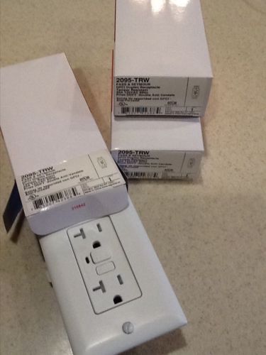 3 NEW PASS &amp; SEYMOUR 2095-TRW 20 AMP WHITE GFI TAMPER OUTLETS 125V
