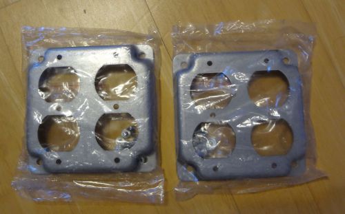 4” square, 1/2&#034; raised two duplex receptacle industrial surface cover (2 pieces) for sale