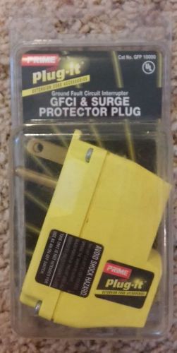 PRIME GFCI &amp; SURGE PROTECTOR PLUG - GFP 10000 - 15A, 120V, 1800W - NEW IN BOX