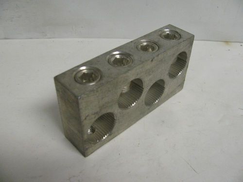 4 WIRE ALUMINUM TERMINAL BLOCK 4 - 7/8&#034; HOLES FOR WIRE USED