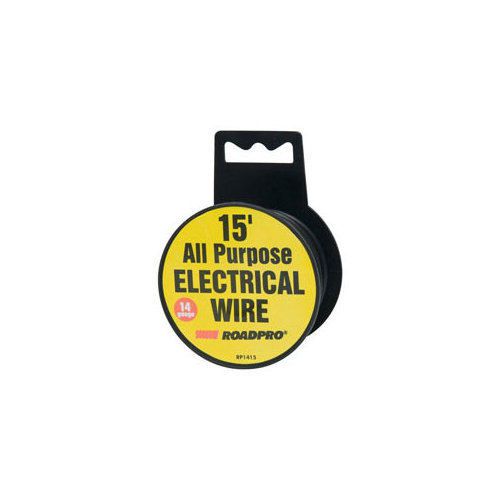 ROADPRO RP1415 14-Gauge 15&#039; All Purpose Electrical Wire - Black Spool