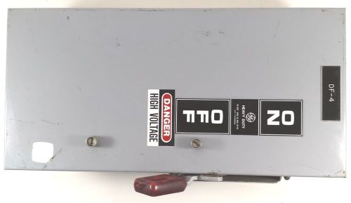 Used ge thn3362j 60a 3p 600v 1nema non-fused heavy duty safety switch for sale