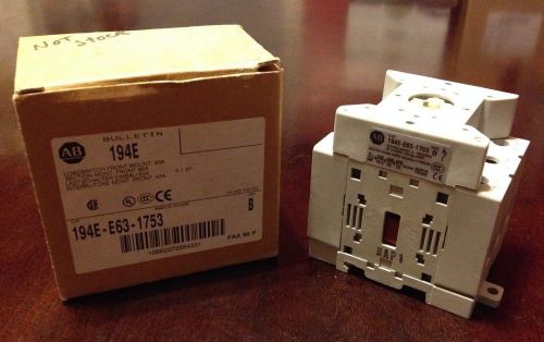 Allen-Bradley: 194E-E63-1753 Front Mount Load Switch (63A) - New in Box!