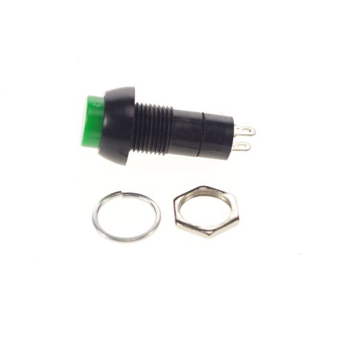 (5)green off-(on) 2 pin spst 3a 125vac maintained 12mm hole push button switch for sale