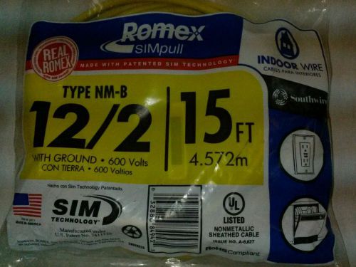 Rkmex Sim-Pull type nm-b 12/2  15ft  electrical wire