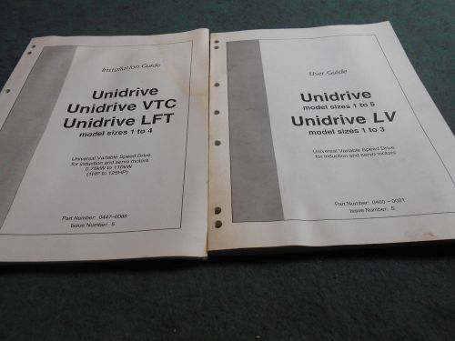 Unidrive/unidrive vtc/unidrive lft installation manual &amp; user guide book for sale