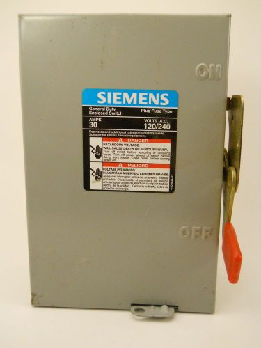 New ! siemens lf211n  general duty enclosed switch 30 amp plug fuse type for sale