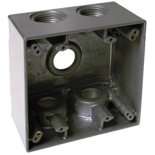 Hubbell weatherprrof box double gang 5 3/4&#034; outlets gray 5388-0 outlet boxes for sale