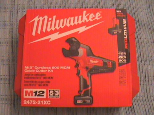 NEW MILWAUKEE 2472-21xc M12 600 MCM CORDLESS CABLE CUTTER WITH FREE SHIP IN USA!