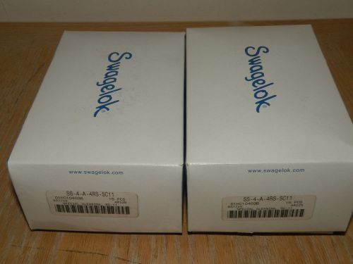 Box of  15 New SWAGELOK SS-4-A-4RS-SC11  1/4&#034;M-F NPT Specially Cleaned Adapters
