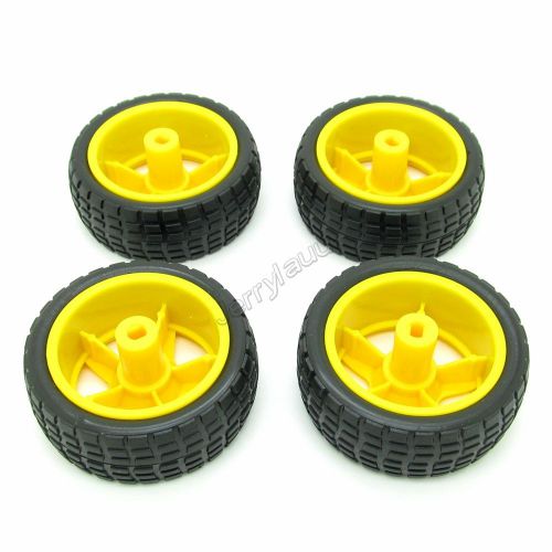4 pcs Tire Chassis Wheels for DIY Assembly Small Smart Car Model Robot