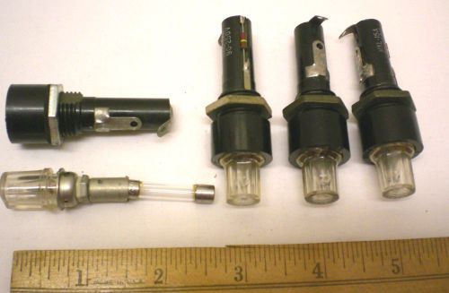 4 Neon Indicating Fuseholders, BUSS # HKL-15A, 90-250V, For 3AG Fuse Made in USA
