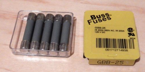 Bussmann buss fuse gbb-25** lot of 100**n brand new for sale