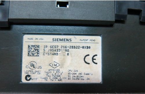 USED SIEMENS 6ES7 216-2BD22-0XB0 programmable controller tested
