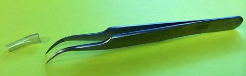 Aven 7B-SA Curved Nose Tweezer with Serrated Tip, Stainless, Antimagnetic