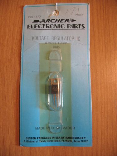 Vintage nos archer 7805 voltage regulator ic 5v 1a #  276-1770 for sale