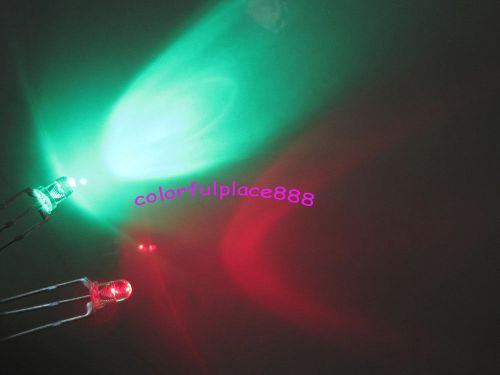 1000 x 3mm dual bi-color red/green 3-pin led common anode water clear leds lamp for sale