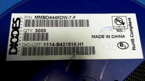 150-pcs switching fast 200mw 75v diodes mmbd4448dw-7-f 4448dw7 mmbd4448dw7 for sale