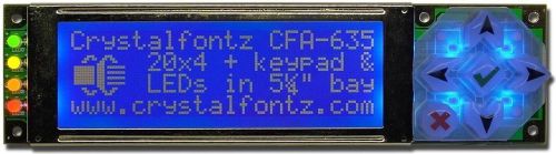 Crystalfontz cfa635-tmf-ku led backlit 20x4 lcd display module, db635bktmfku for sale