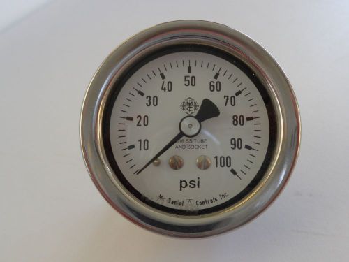 McDaniel Controls 316 SS Tube and Socket Gauge 0-100 PSI,Made in Germany