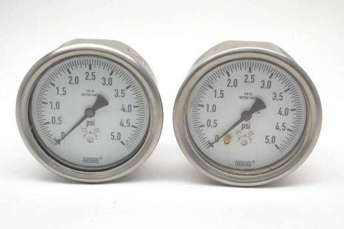 Lot 2 wika 1/2in npt 0-5.0psi 4 in dial pressure gauge b394690 for sale