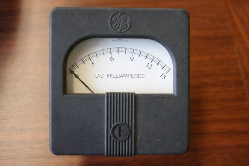 0-15 DC MILLIAMPERES / GENERAL ELECTRIC PANEL METER / TYPE DO53 / 8DO53AAW18