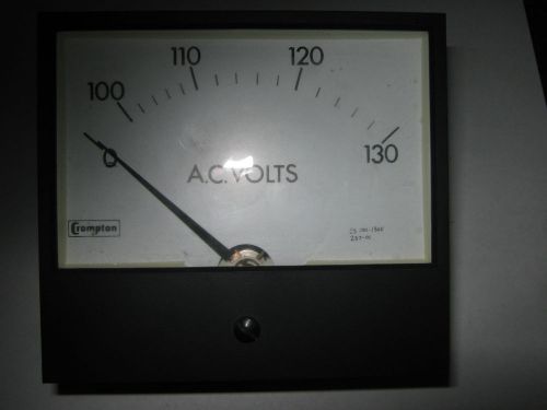 Crompton Instruments AC Volts Meter Scale, 237-01, WA-PNPN-X1, 0-130 VAC, Used